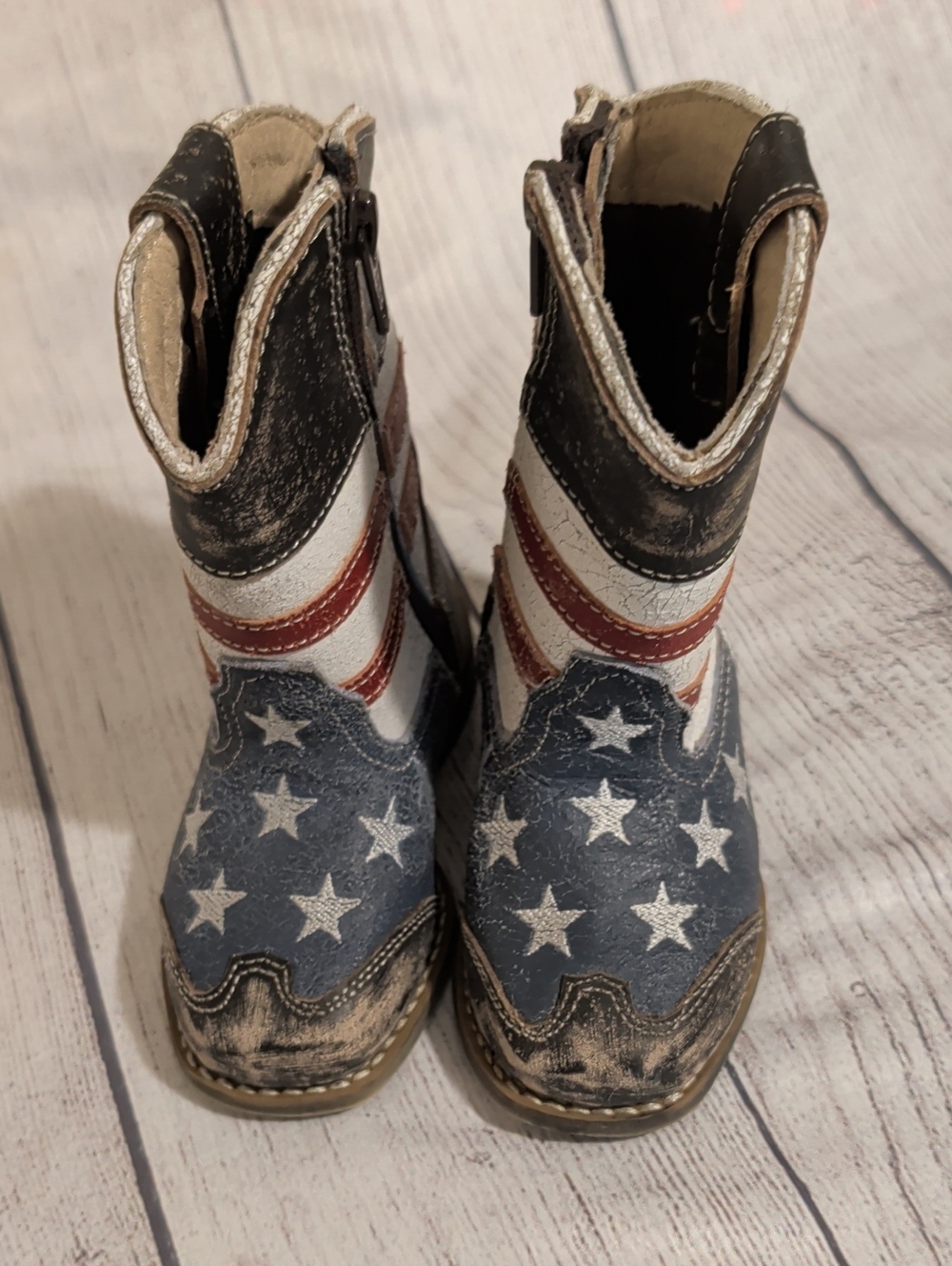 Roper Kids' Patriotic Star Western Boots - Blue/Red/White